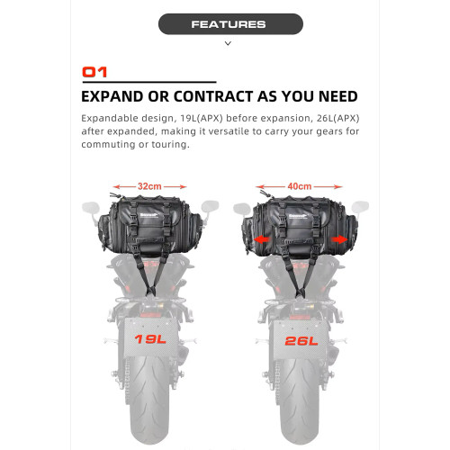 Bolso de Cola Rhinowalk 19-26 Litros 