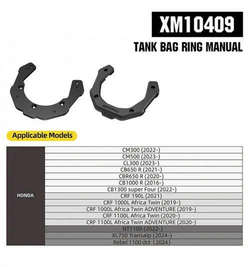 Bolso de Estanque Rhinowalk 6,5 Litros + Soporte para Honda Africa Twin 1100 / ADV (MJX2011BK/XM10409)