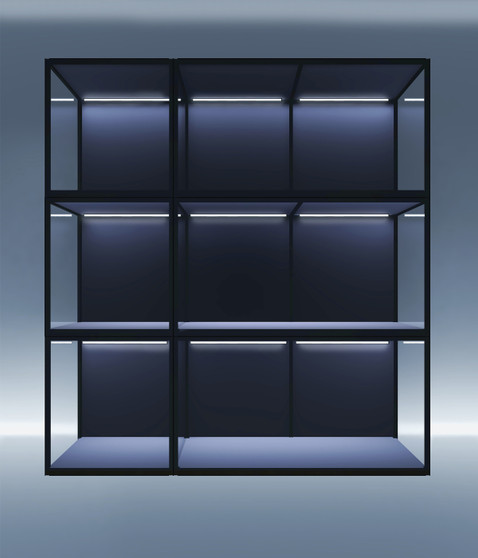 Moduspace, Moducase DF1801 display wall combination, Display cabinet, Dust proof, Modular display