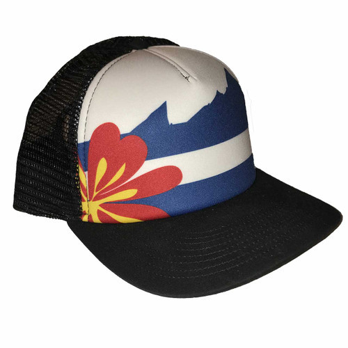 Women's outdoor DIVAS  Colorado Flag Trucker OD Black