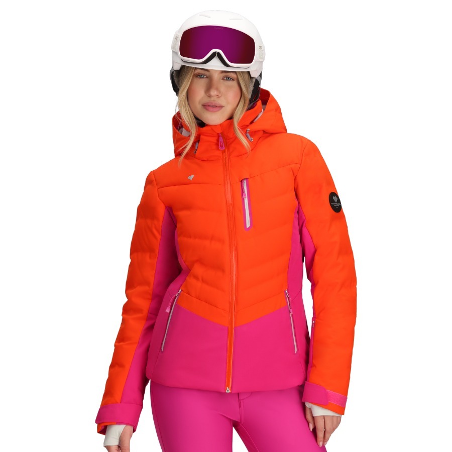 obermeyer cosima jacket in high kick on a woman