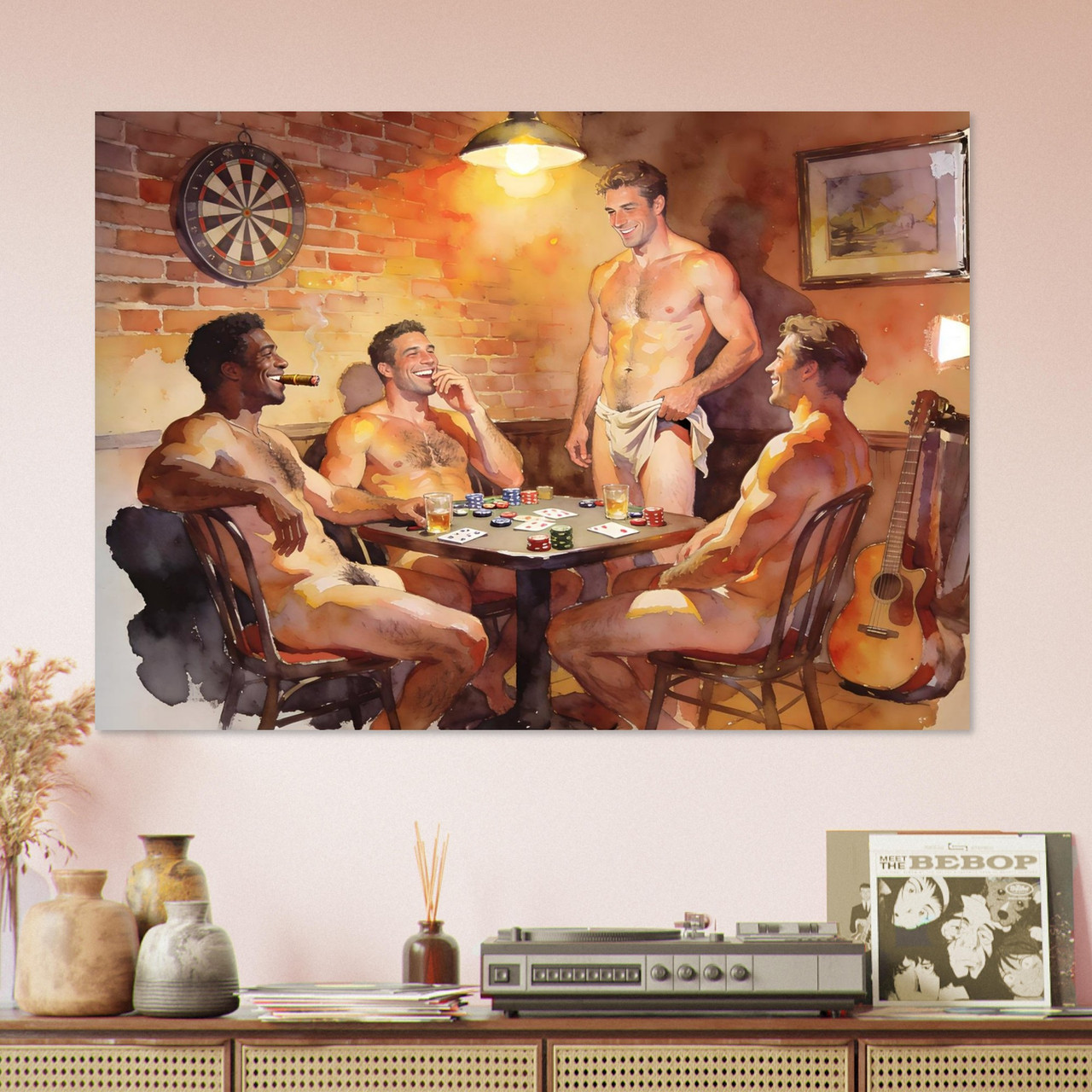 The High Stakes Giclée Poster – Risqué Strip Poker Game