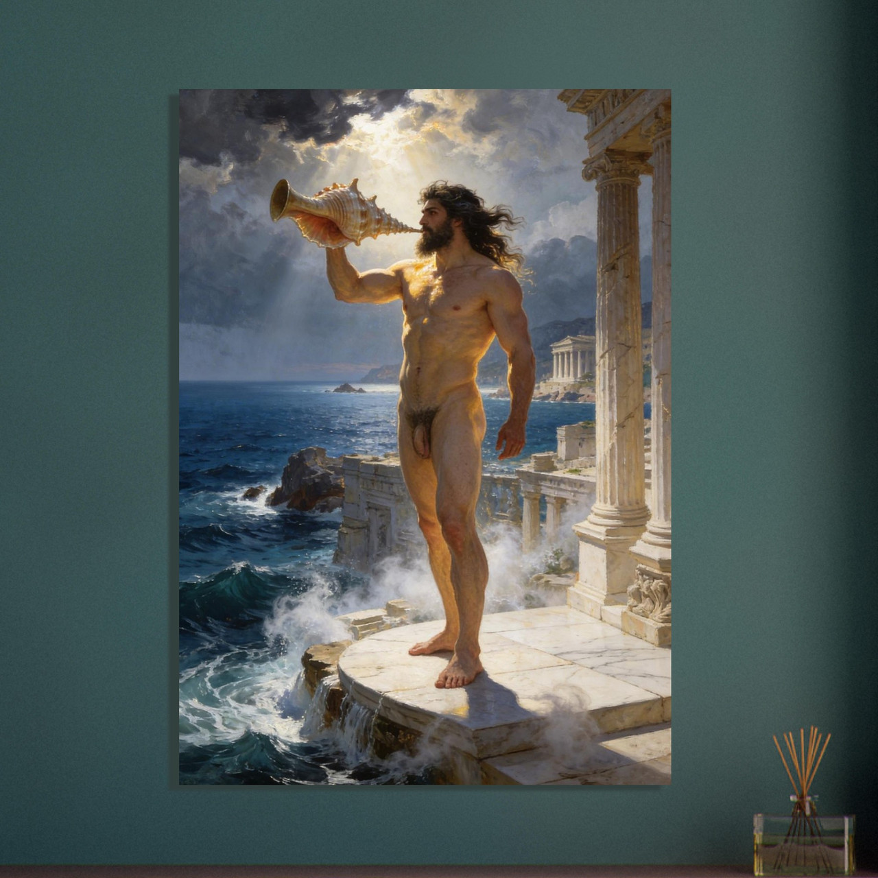 Triton Matte Poster – Greek Mythology Ocean God Wall Art
