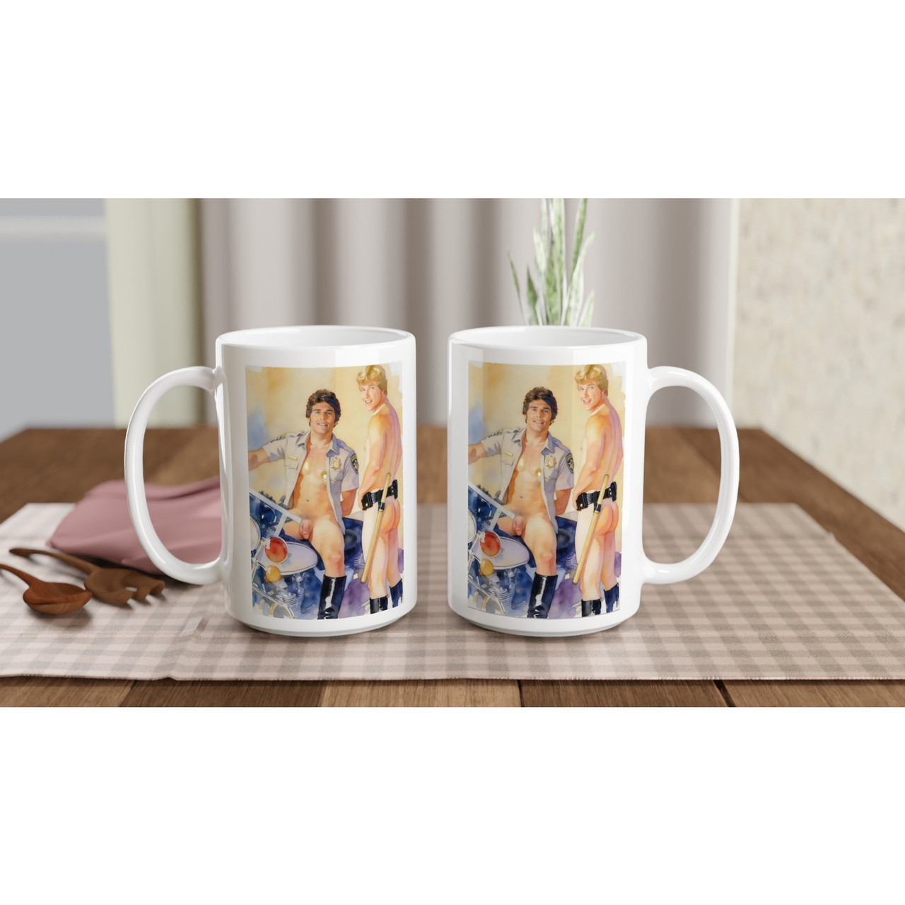 CHiPS Ponch & John Mug | 70s TV Show Retro Coffee Cup