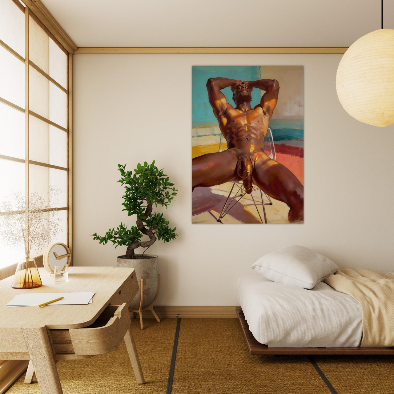 The Big Stretch Giclée Print – African American Man Art