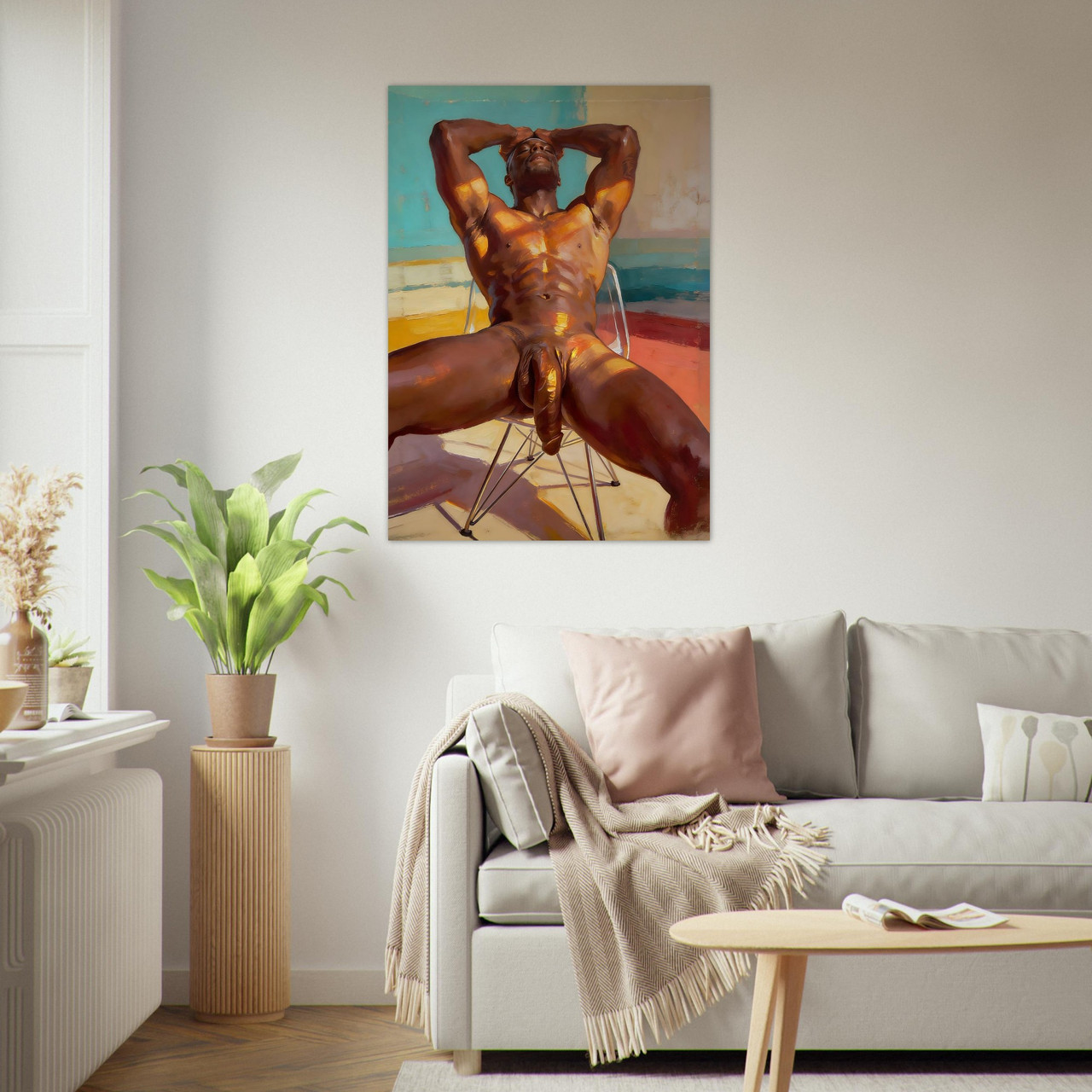 The Big Stretch Giclée Print – African American Man Art