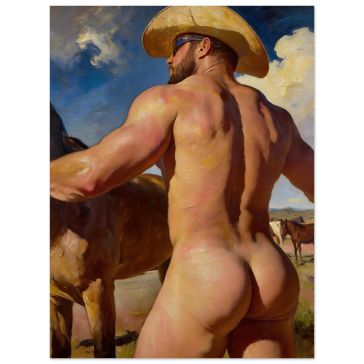 The Cowboy Giclée Print – Bare Backside Western Art