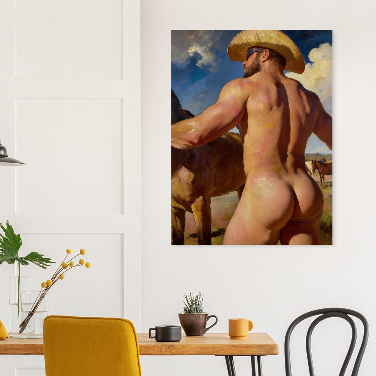 The Cowboy Giclée Print – Bare Backside Western Art