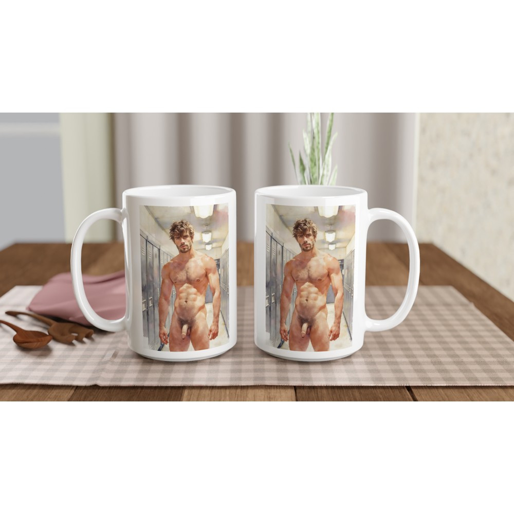 Neil in the Locker Room Ceramic Mug | 15oz Microwave & Dishwasher Safe