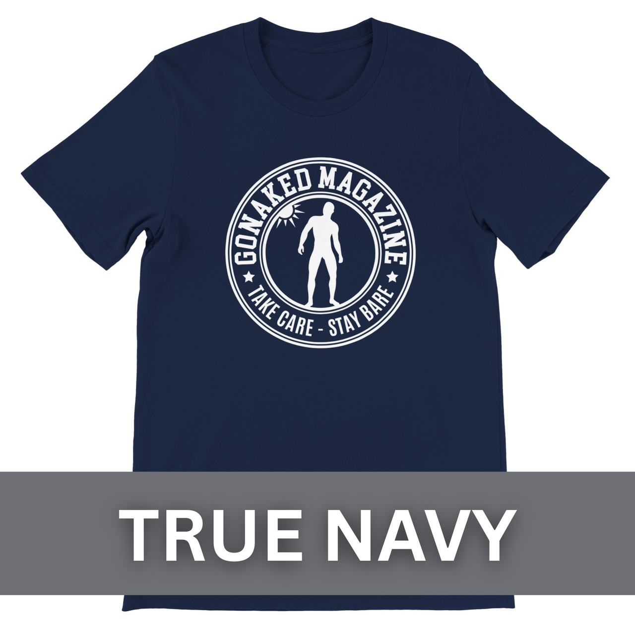 GoNaked Logo Crewneck T-shirt | Bella + Canvas 3001