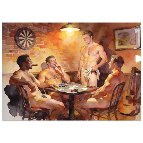 The High Stakes Giclée Poster – Risqué Strip Poker Game