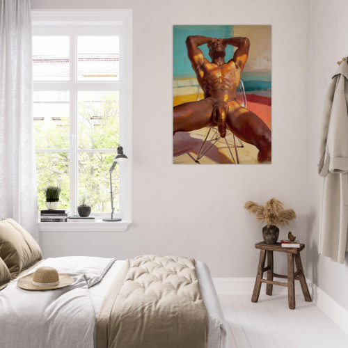 The Big Stretch Giclée Print – African American Man Art