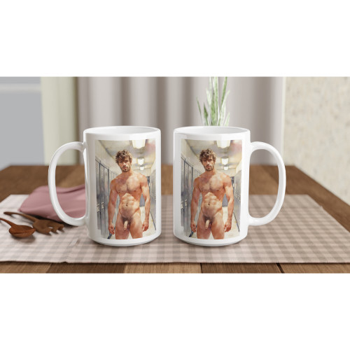 Neil in the Locker Room Ceramic Mug | 15oz Microwave & Dishwasher Safe