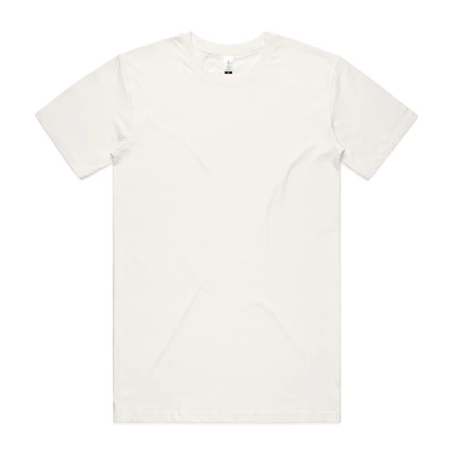 Plain natural-colored crew-neck T-shirt photographed flat