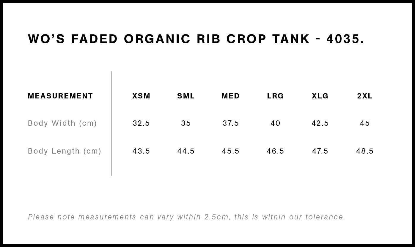Wo's Faded Organic Rib Crop Tank | 4035 21