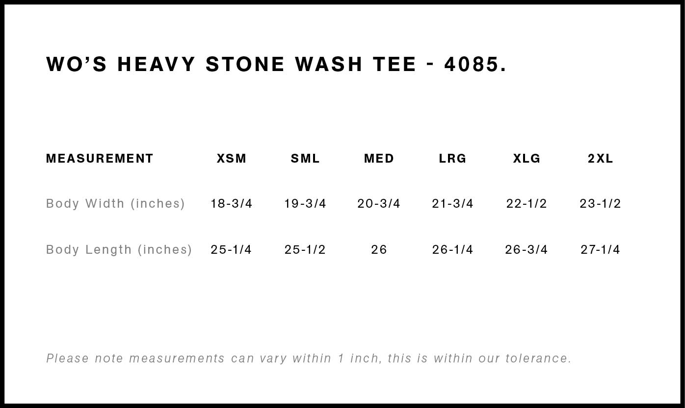 Wo's Stone Wash Heavy Tee | 4085 27