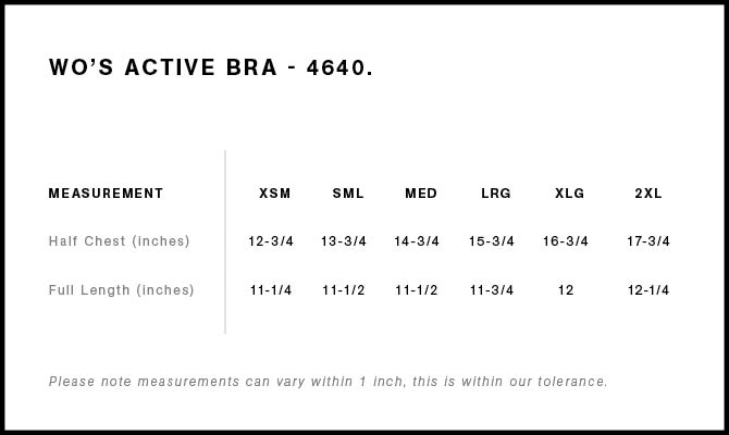 Wo's Active Bra Top - 4640 - AS Colour US