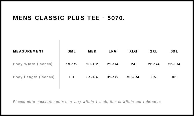 Classic Plus Tee [+2"] 5070 20