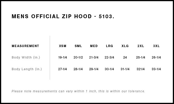 Official Zip Hood - 5103 - AS Colour US