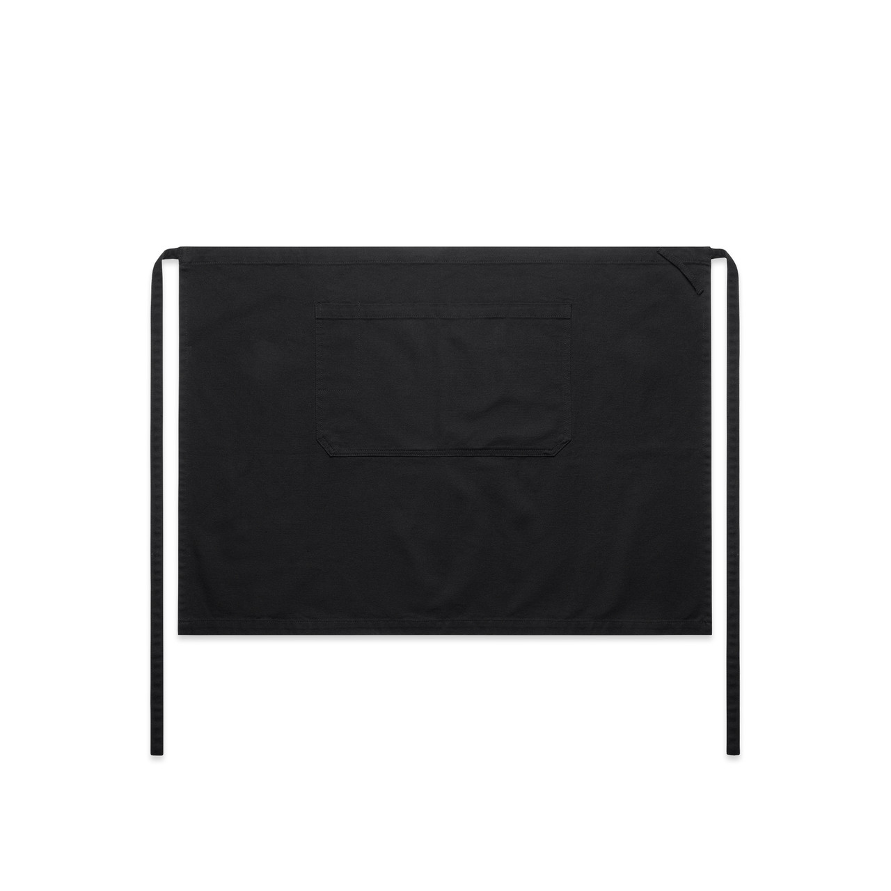 AS Colour 1081 Canvas Half Apron Black front view for custom printing