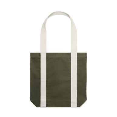 AS Colour 1008 Two-Tone Carrie Tote Army/Cream product view for custom printing