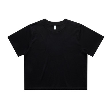 AS Colour 4072 Wo's Classic Crop Tee Black product view for custom printing