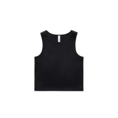 AS Colour 4642 Wo's Active Crop Tank Black product view for custom printing