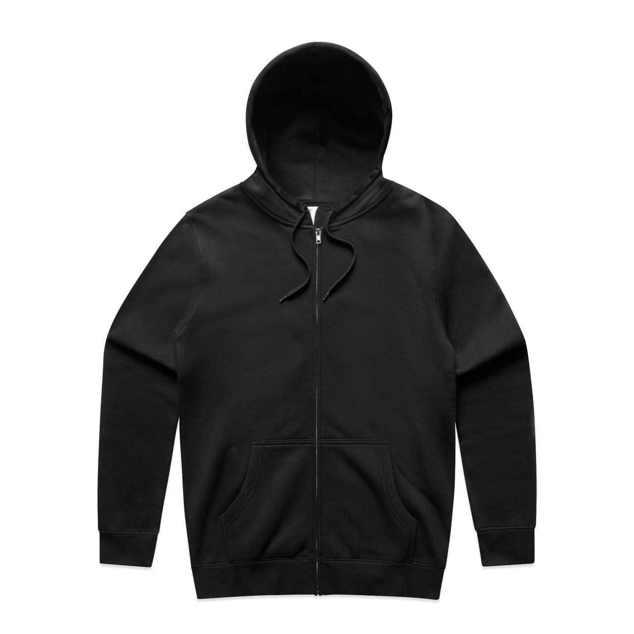 AS Colour 5104 Stencil Zip Hood Black front view for custom printing