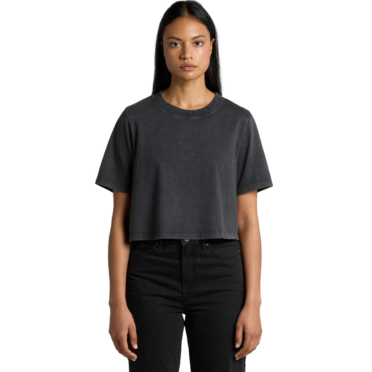 Wo's Stone Wash Heavy Crop | 4086 3