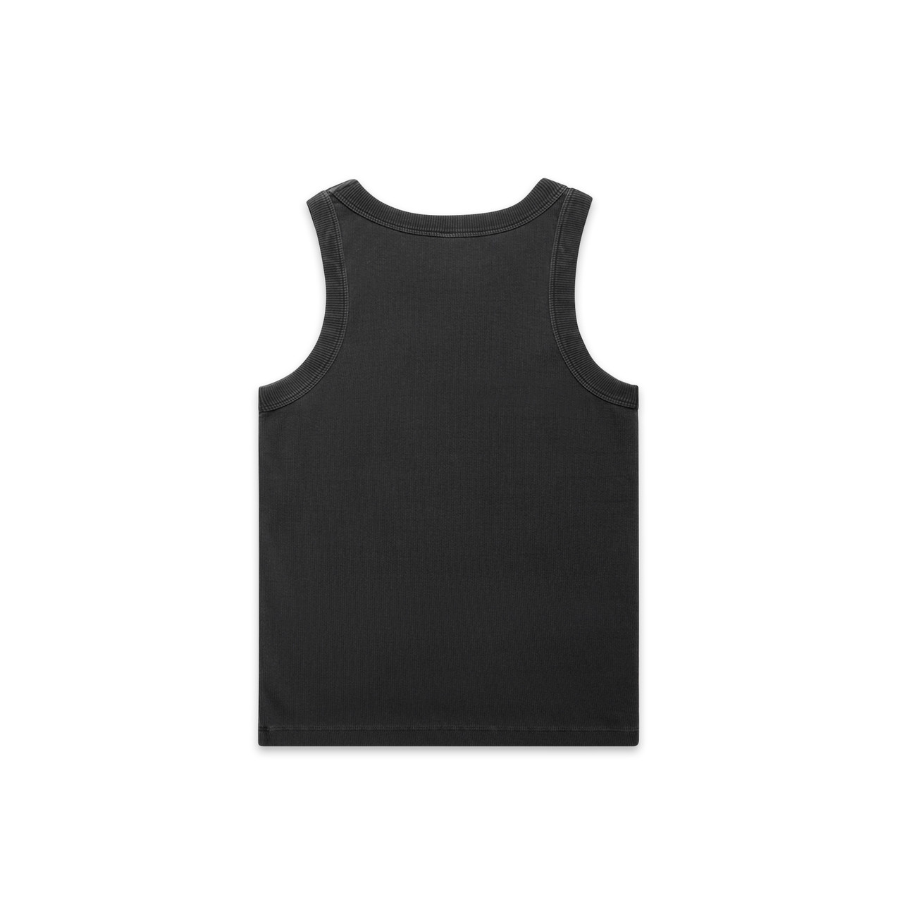AS Colour 4034 Wo's Faded Organic Rib Tank Faded Black back view for custom printing