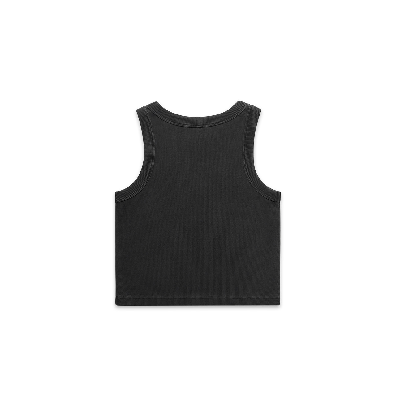 AS Colour 4035 Wo's Faded Organic Rib Crop Tank Faded Black back view for custom printing
