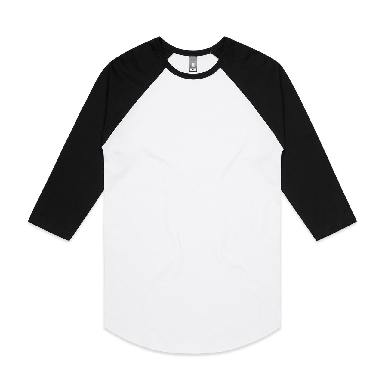 AS Colour 5012 Raglan Tee White/Black front view for custom printing