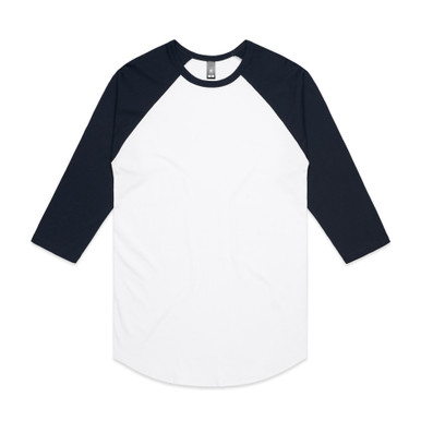 AS Colour 5012 Raglan Tee White/Navy product view for custom printing