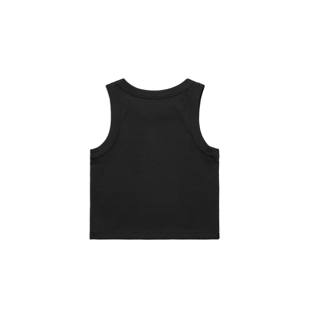 AS Colour 4064G Wo's Organic Rib Crop Tank Black back view for custom printing