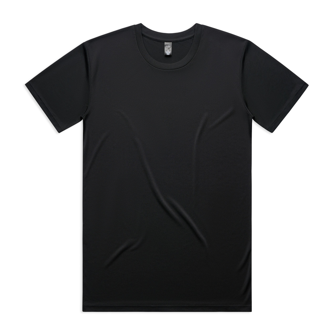 AS Colour 5001A Staple Active Tee Black front view for custom printing