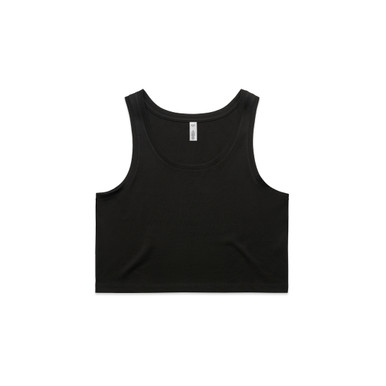 AS Colour 4031 Wo's Crop Singlet Black product view for custom printing