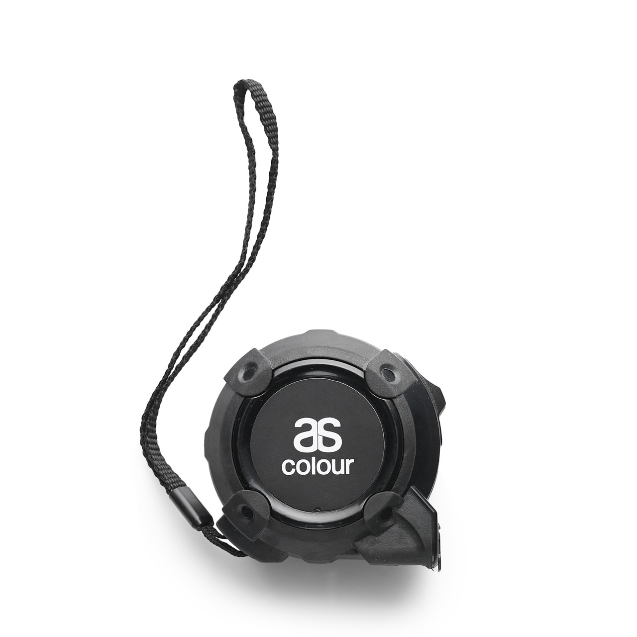 AS Colour 1510 ASC Tape Measure Black front view for custom printing
