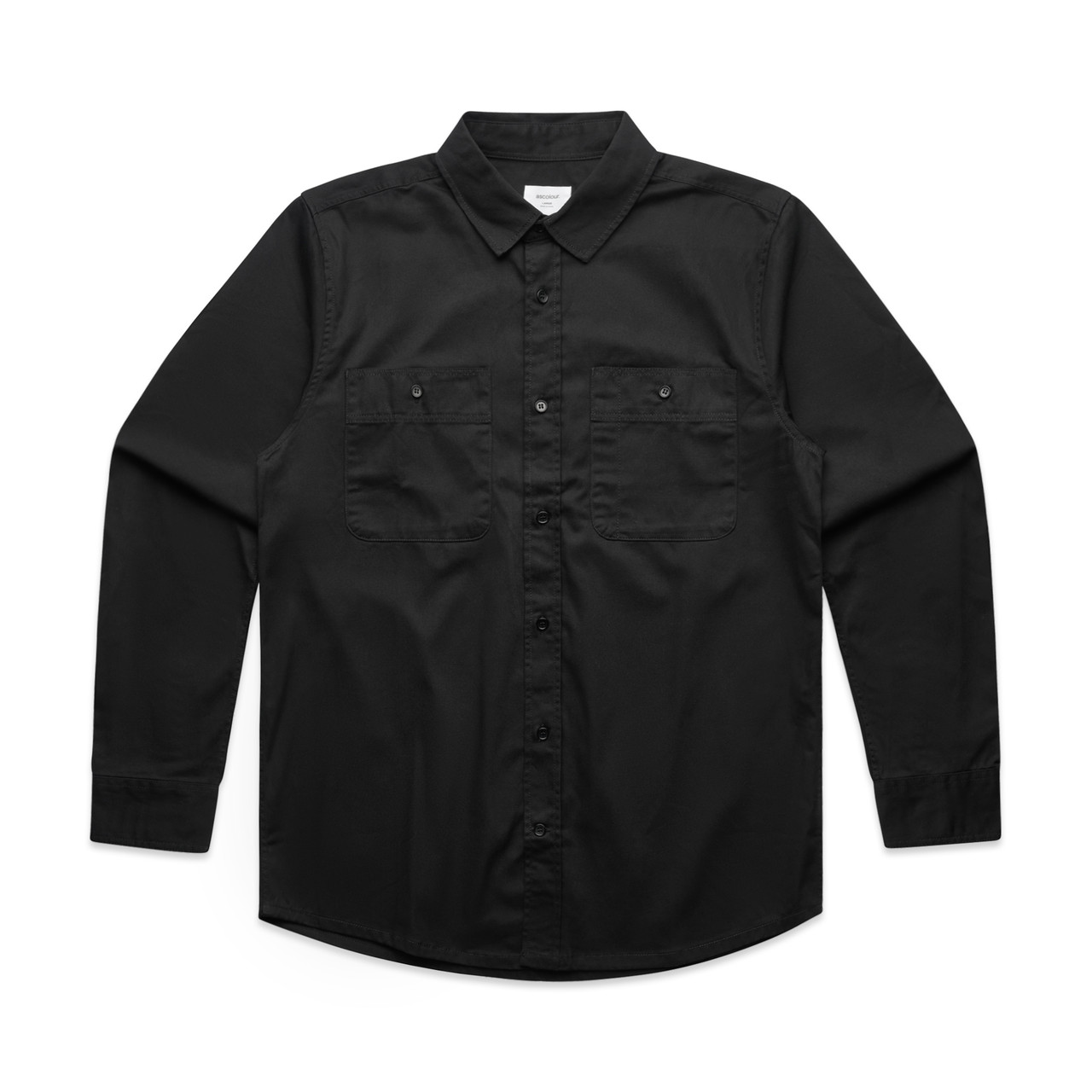AS Colour 5422 Work Shirt Black front view for custom printing