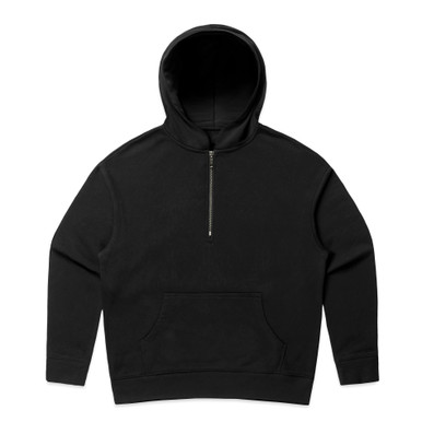 AS Colour 4164 Wo's Relax Half Zip Hood Black product view for custom printing