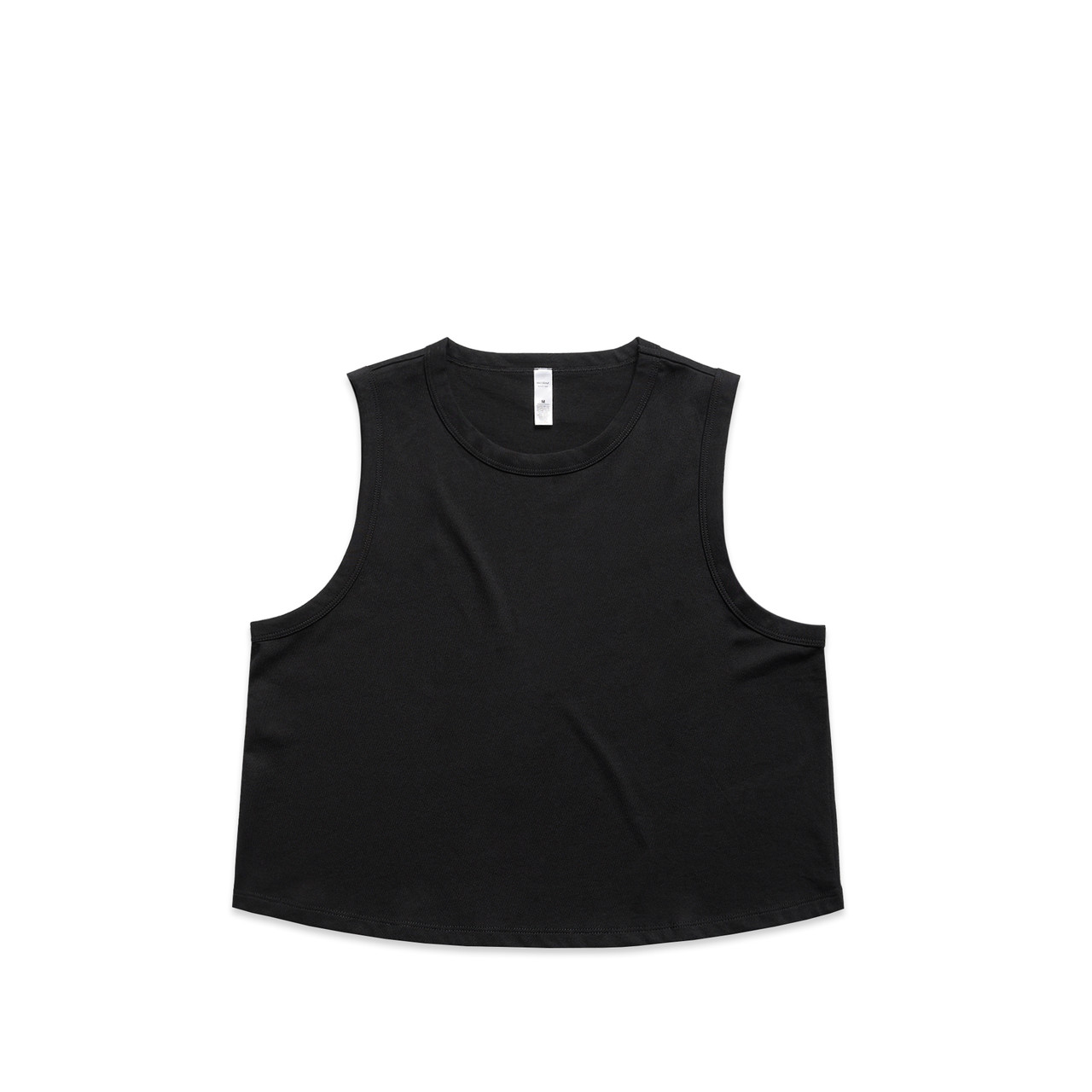 AS Colour 4091 Wo's Martina Crop Tank Black front view for custom printing