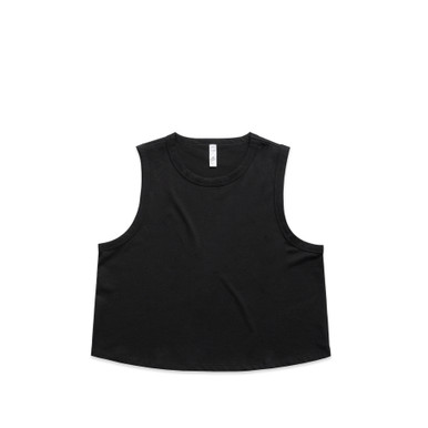 AS Colour 4091 Wo's Martina Crop Tank Black product view for custom printing