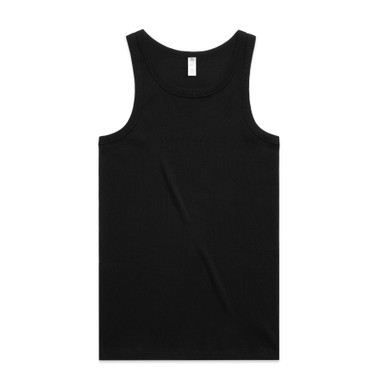 AS Colour 5063G Organic Rib Singlet Black product view for custom printing