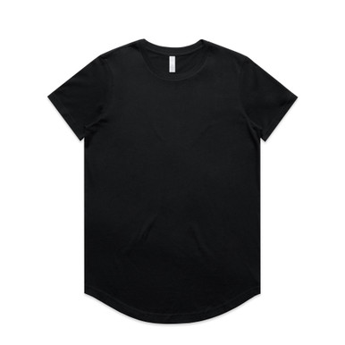 AS Colour 4024 Wo's Maple Curve Tee Black product view for custom printing