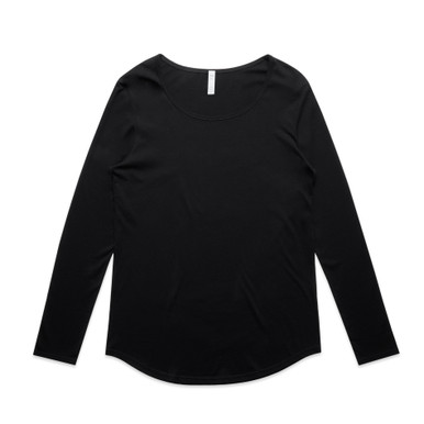 AS Colour 4009 Wo's Mali L/S Tee Black product view for custom printing