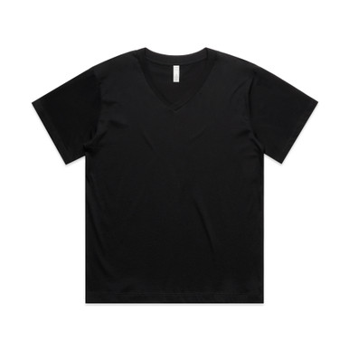 AS Colour 4095 Wo's Martina V Neck Tee Black product view for custom printing