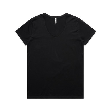 AS Colour 4023 Wo's Maple V Neck Tee Black product view for custom printing