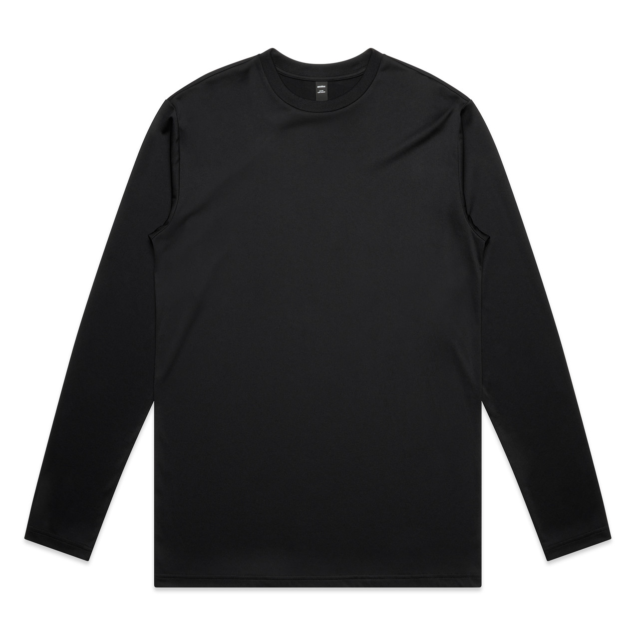 AS Colour 5020A Staple Active L/S Tee Black front view for custom printing