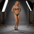 Model walks forward in suntan color chest high glossy pantyhose Ophelia | Pearl & Poseidon