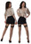Faux Garter Look Two Tone Crotchless Contrast Wet Look Thigh High Pantyhose Shiny Designer Tights