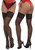 Sevilla shiny nylon thigh high wide lace band stockings | Pearl & Poseidon
